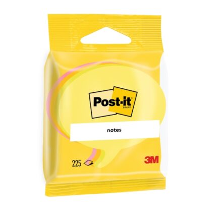 Confezione da 3 blocchi di 225 foglietti adesivi riposizionabili Post-It® - Forma a fumetto - 70x70 mm - Colori assortiti