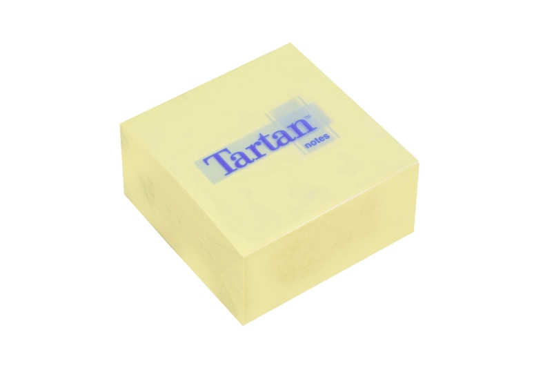 Tartan Cubo da 400 foglietti adesivi riposizionabili - 76x76 mm - Colore giallo chiaro