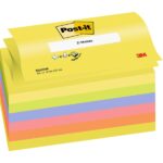 Post-It Confezione da 6 blocchi da 100 Z-Note adesive riposizionabili - Forma rettangolare - 76x127 mm - Colori assortiti