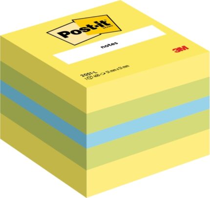 Post-It Cubo da 400 foglietti adesivi riposizionabili - Forma quadrata - 51x51 mm - Colori assortiti
