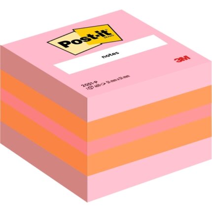 Post-It Cubo da 400 foglietti adesivi riposizionabili - Forma quadrata - 51x51 mm - Colori assortiti