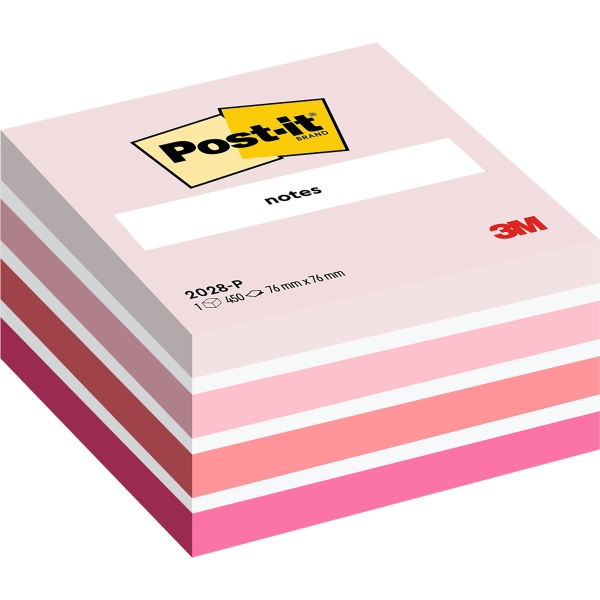 Post-It Cubo da 450 foglietti adesivi riposizionabili - Forma quadrata - 76x76 mm - Colori assortiti