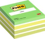 Post-It Cubo da 450 foglietti adesivi riposizionabili - Forma quadrata - 76x76 mm - Colori assortiti