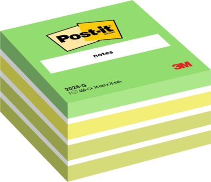 Post-It Cubo da 450 foglietti adesivi riposizionabili - Forma quadrata - 76x76 mm - Colori assortiti