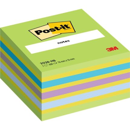 Post-It Cubo da 450 foglietti adesivi riposizionabili - Forma quadrata - 76x76 mm - Colori assortiti