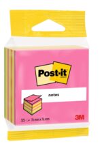 Post-It Cubo da 325 foglietti adesivi riposizionabili - Forma quadrata - 76x76 mm - Colori assortiti