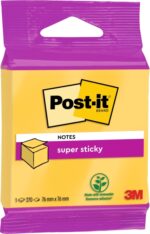 Post-It Super Sticky Cubo da 270 foglietti adesivi riposizionabili - Forma quadrata - 76x76 mm - Colore giallo