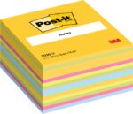 Post-It Cubo da 450 foglietti adesivi riposizionabili - Forma quadrata - 76x76 mm - Colori assortiti