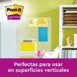 Post-It Super Sticky Confezione di fogli/blocco, 1 blocco da 70 fogli di grandi fogli adesivi riposizionabili - con righe - 101x101 mm - Colore verde - immagine 4