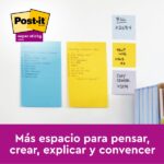 Post-It Super Sticky Confezione di fogli/blocco, 1 blocco da 70 fogli di grandi fogli adesivi riposizionabili - con righe - 101x101 mm - Colore verde - immagine 5