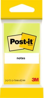 Confezione Post-It da 2 blocchi da 75 foglietti adesivi riposizionabili - Forma rettangolare - 76x63,5 mm - Colori assortiti - immagine 3
