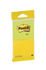 Confezione Post-It da 2 blocchi da 75 foglietti adesivi riposizionabili - Forma rettangolare - 635x762 mm - Colori assortiti
