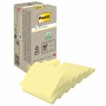 Confezione Post-It da 16 blocchi da 100 Z-Note adesive riciclate - Forma quadrata - 76x76 mm - Colore giallo chiaro
