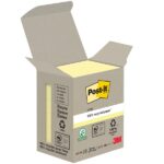 Post-It Confezione da 6 blocchi da 100 foglietti adesivi riciclati - Forma rettangolare - 51x38 mm - Colore giallo chiaro - immagine 4