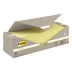 Post-It Confezione da 24 blocchi da 100 foglietti adesivi riciclati - Forma quadrata - 76x76 mm - Colore giallo chiaro