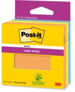 Post-It Super Sticky Confezione da 3 blocchi da 45 foglietti adesivi riposizionabili - 100% PEFC - Colore arancione