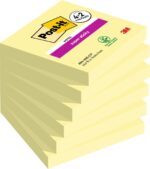Post-It Super Sticky Confezione da 6 blocchi da 90 foglietti adesivi riposizionabili - 76x76 mm - Promozione 4 blocchi + 2 in omaggio - Colore giallo chiaro