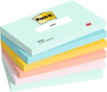 Post-It Confezione da 6 blocchi da 100 foglietti adesivi riposizionabili - Forma rettangolare - 76x127 mm - Colori assortiti