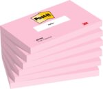 Post-It Confezione da 6 blocchi da 100 foglietti adesivi riposizionabili - Forma rettangolare - 76x127 mm - Colore rosa