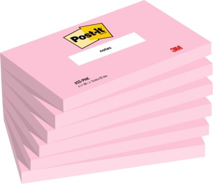 Post-It Confezione da 6 blocchi da 100 foglietti adesivi riposizionabili - Forma rettangolare - 76x127 mm - Colore rosa