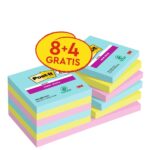 Post-It Super Sticky Confezione da 12 blocchi da 90 foglietti adesivi riposizionabili - Collezione Cosmic - 76x76 mm - + 4 in omaggio - Colori assortiti