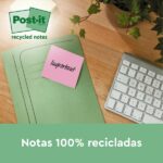 Confezione Post-It da 16 blocchi da 100 foglietti adesivi riciclati - Forma rettangolare - 127x76 mm - Colori assortiti - immagine 2
