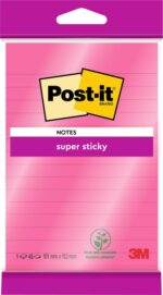 Post-It Super Sticky Blocco da 45 foglietti adesivi riposizionabili - Forma rettangolare - 101x152 mm - Colore rosa