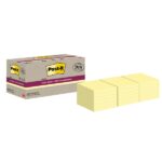Post-It Super Sticky Confezione da 18 blocchi da 70 foglietti adesivi riciclati - Forma quadrata - 76x76 mm - Colore giallo chiaro