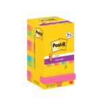 Post-It Super Sticky Confezione da 12 blocchi da 90 foglietti adesivi riposizionabili - Forma quadrata - 76x76 mm - a zig-zag - Colori assortiti - immagine 5