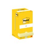 Confezione Post-It da 12 blocchi da 100 foglietti adesivi riposizionabili - Forma quadrata - 76x76 mm - Colore giallo chiaro - immagine 3
