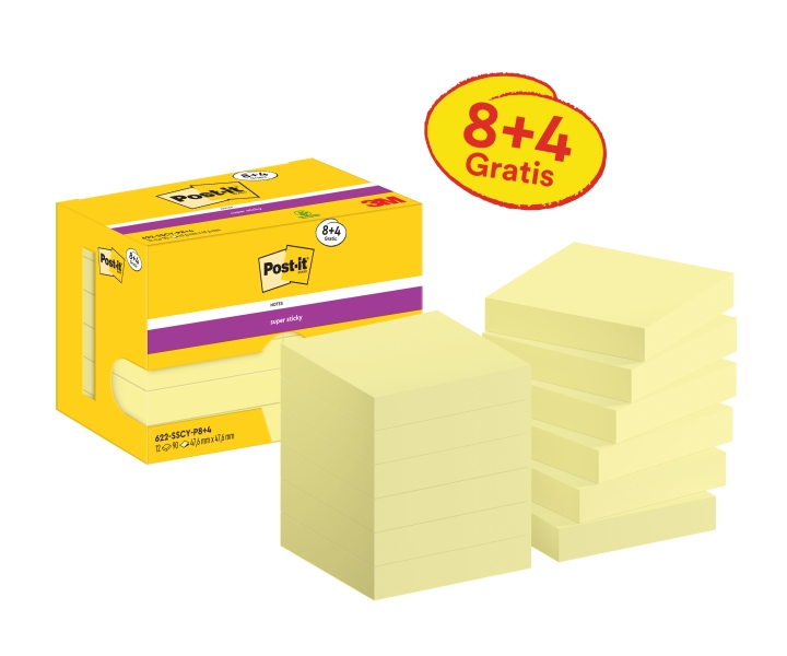Post-It Super Sticky Confezione da 12 blocchi da 90 foglietti adesivi riposizionabili - 47