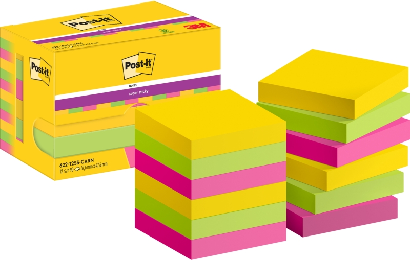 Post-It Super Sticky Confezione da 12 blocchi da 90 foglietti adesivi riposizionabili  47