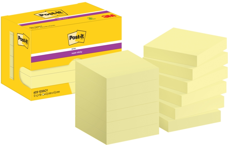 Post-It Super Sticky Confezione da 12 blocchi da 90 Confezione da 12 blocchi da 90 Note adesive riposizionabili - 47