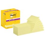 Post-It Super Sticky Confezione da 12 blocchi da 90 foglietti adesivi riposizionabili - Forma rettangolare - 76x127 mm - a zig-zag - Colore giallo chiaro