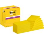 Post-It Super Sticky Confezione da 12 blocchi da 90 foglietti adesivi riposizionabili Colori Ultra - 76x127 mm - Colore Giallo