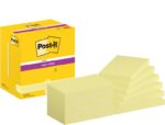 Post-It Super Sticky Confezione da 12 blocchi da 90 foglietti adesivi riposizionabili - Forma rettangolare - 76x127 mm - Colore giallo chiaro