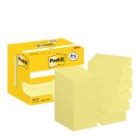 Confezione Post-It da 12 blocchi da 100 foglietti adesivi riposizionabili - Forma rettangolare - 38x51 mm - Colore giallo chiaro - immagine 2