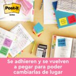 Confezione Post-It da 12 blocchi da 100 foglietti adesivi riposizionabili - Forma rettangolare - 38x51 mm - Colori assortiti - immagine 4