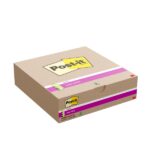 Post-It Super Sticky Confezione da 16 blocchi da 90 foglietti adesivi riposizionabili - Forma quadrata - 76x76 mm - a zig-zag - Colori assortiti - immagine 2