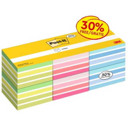 Post-It Confezione da 6 cubi da 450 foglietti adesivi riposizionabili - Forma quadrata - Colori assortiti