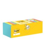 Post-It Confezione da 24 blocchi da 100 foglietti adesivi riposizionabili - 76x76 mm - 100% PEFC - Colori assortiti