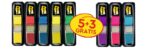 Confezione Post-It Index da 8 dispenser con 35 segnalibri riposizionabili - Forma rettangolare - Colori assortiti