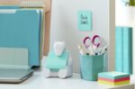 Post-It Super Sticky Dispenser con 2 blocchi da 45 Z-Notes - Forma di orsetto - Forma quadrata - 76x76 mm - Colore bianco - immagine 5