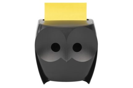 Post-It Super Sticky Dispenser con 2 blocchi da 45 Z-Note - Forma di gufo - Forma - Colore nero