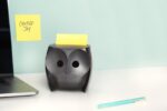 Post-It Super Sticky Dispenser con 2 blocchi da 45 Z-Note - Forma di gufo - Forma - Colore nero - immagine 3