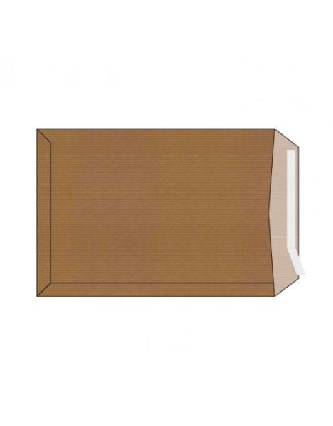 Sam Confezione da 250 buste in carta kraft 90 g - Dimensioni 229x324 mm - Autoadesive con striscia in silicone - Colore marrone