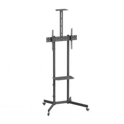 Ewent Supporto da pavimento con ruote per schermi da 37" a 70" - Blocco ruote - Ripiani - Peso massimo 50 kg - VESA 600 x 400 mm - Colore: nero