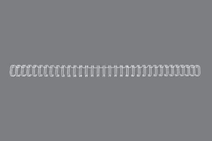 GBC Wirebind Confezione da 100 spirali di rilegatura da 6 mm per passo 3:1 rotondo o quadrato - Formato A4 - Per 34 fori - Rilegazione fino a 55 fogli - Colore bianco