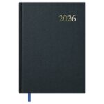 Dohe Segovia Agenda annuale - Un giorno per pagina - Sabato e domenica sulla stessa pagina - Dimensioni 17x24 cm - Colore nero