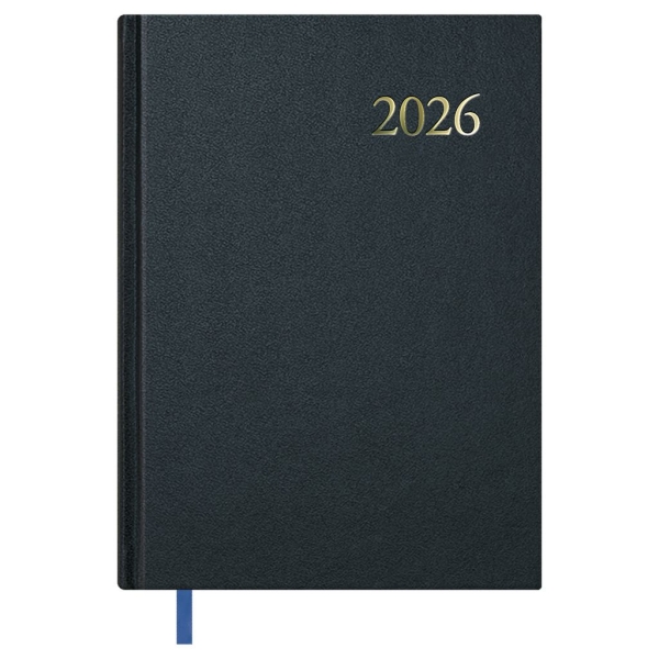 Dohe Segovia Agenda annuale - Un giorno per pagina - Sabato e domenica sulla stessa pagina - Dimensioni 17x24 cm - Colore nero